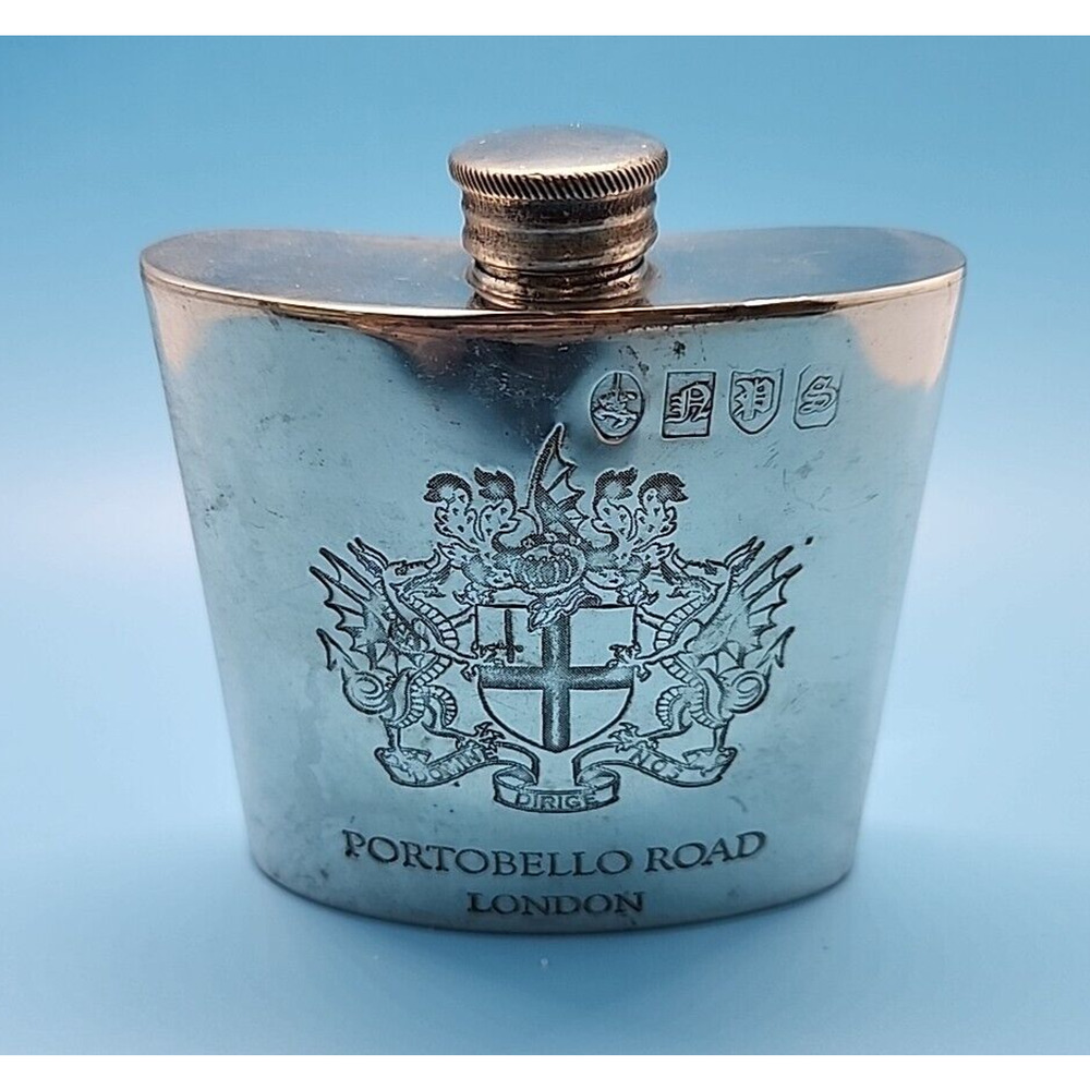 6oz‎ Pewterware 4oz Flask Sheffield England Stamped Portobello Road London N P S